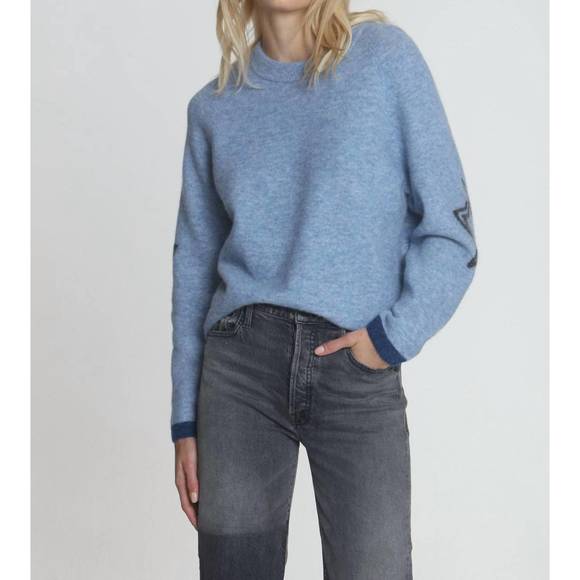 NEW LABEL+THREAD darling cozy crew top in sky - Picture 1 of 4